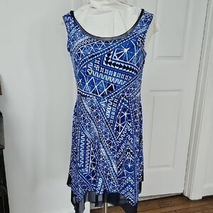 Cupio Blue and White Patterned Summer Dress